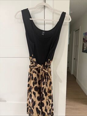 3x SHEIN black and leopard print shirt dress